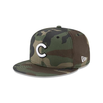 Green Chicago Cubs Hat - New Era MLB Camo 59FIFTY Fitted Caps USA6159082